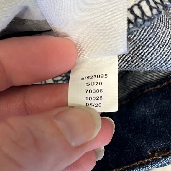 LOFT Outlet Women’s High Rise Straight Dark Wash Raw Hem Cropped 0 - Picture 2 of 10